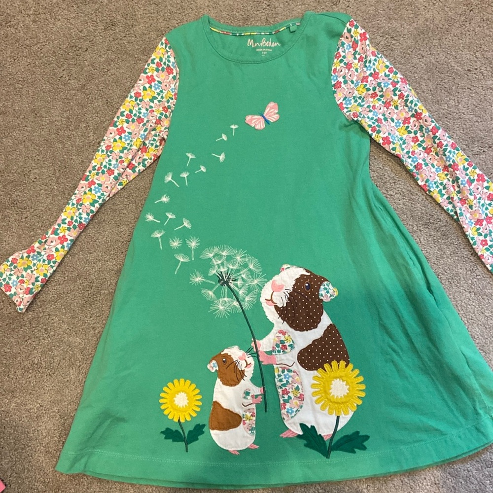 Mini Boden appliqué dress size 7